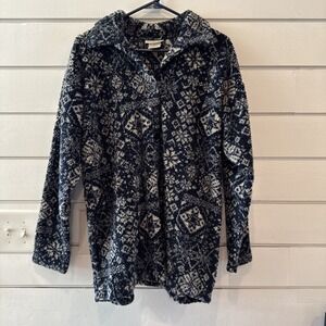 I rage Paris Sports Club Blue/cream Fleece Button Up Size‎ M